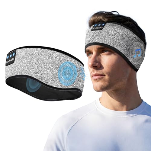 LC-dolida Sleep Headphones Bluetooth 5.4, Headband Headphones Earphones Wireless, Sleep Mask for Gifts,Workout,Jogging,Yoga(Sliver)