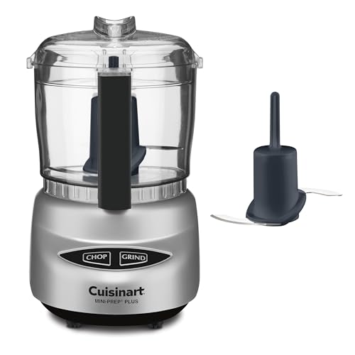 Cuisinart Mini-Prep Plus Food Processor, 24-Ounce Mini Food Processor to Chop Herbs, Vegetables, and Hard Cheese, 24-Ounce Work Bowl, Reversible Stainless Steel Blade, DLC-2ABC, Brushed Chrome