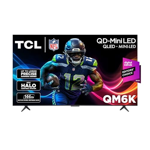 TCL 85 Inch Class QM6K Series | Mini LED QLED 4K HDR | 85QM6K, 2025 Model | 120HZ-144HZ High Brightness Smart Google TV Dolby Atmos Onkyo Audio | Voice Remote Alexa Gaming Streaming Television