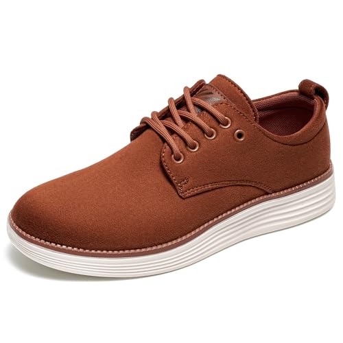 Larwen Oxford Shoes for Men Dress: Comfortable Formal Business Lace Up Walking Wedding Office Working Driving Shoe Brown
