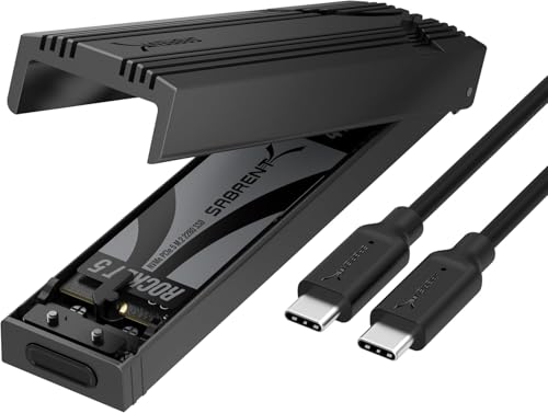 SABRENT USB C NVMe Enclosure, Tool-Free M.2 SSD Case for 2230-2280, 10Gbps USB 3.2 Gen 2 Adapter, Aluminum Cooling, External M.2 Drive Enclosure for NVMe SSDs (EC-PNVO)
