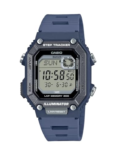 Casio WS-B1000 Series | Men's Digital Watch | (Blue) | 100M WR | Step Tracker | LED Illuminator | 100 SEC Chronograph | Daily Alarm | 2-Year Battery
