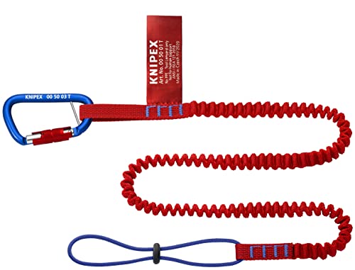 KNIPEX Tools 00 50 05 T BKA Tool Tethering Lanyard with Captive Eye Carabiner, 38"