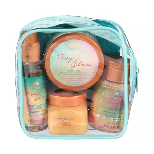 Tree Hut Tropic Glow Everything Shower Gift Set for Women, Exfoliating Body Scrub, Body Wash, Shave Oil & Body Butter, Self Care Gift Set, Hydrating & Moisturizing with Shea Butter, Travel Size