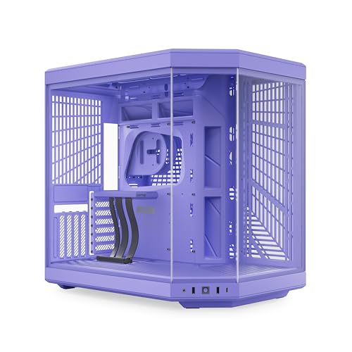 HYTE Y70 Modern Aesthetic Gaming PC Case - Panoramic Glass | High-Airflow Design | Cable Management | Dual Chamber ATX Mid-Tower Chassis | 10 Fan Capacity | Luxury PCIe 4.0 Riser Cable - Taro (Purple)