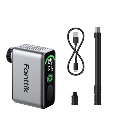 Fanttik X10 Ace Tiny Mini Electric Bike Pump, 120 PSI Compact Bike Pump Electric with Presta and Schrader Valve, Fast Inflate Tiny Bike Pump Portable for Road Bike(4.58oz)