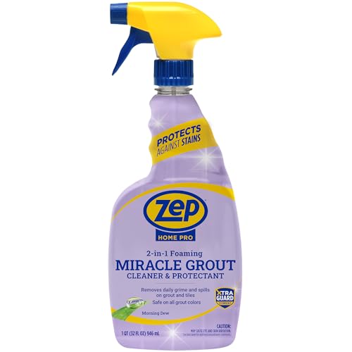 Zep Home Pro Foaming Miracle Grout Cleaner & Protectant - 32 Fl. OZ - (Pack of 1) 2-in-1 for Sparkling Clean Grout Lines