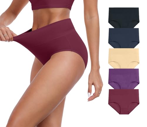 IWOLLENCE Womens Cotton Postpartum Underwear High Waisted Full Coverage Panties Plus Size & Regular