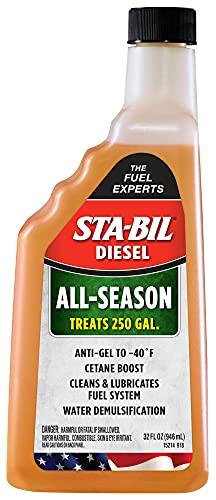 STA-BIL Diesel All-Season Anti-Gel Cetane Boost Cleans And Lubricates Fuel System Water Demulsification Treats 150 Gallons Effective In All Diesel And Bio-Diesel, 20 fl. oz. (15226), Orange