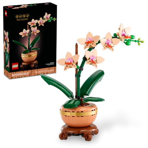 LEGO Botanicals Mini Orchid Building Set - Artificial, Fake Orchid for Home Decor, Adults Ages 18+ - Gift for Mothers Day - Indoor Plant Decorations for Table, Desk, Office - 10343