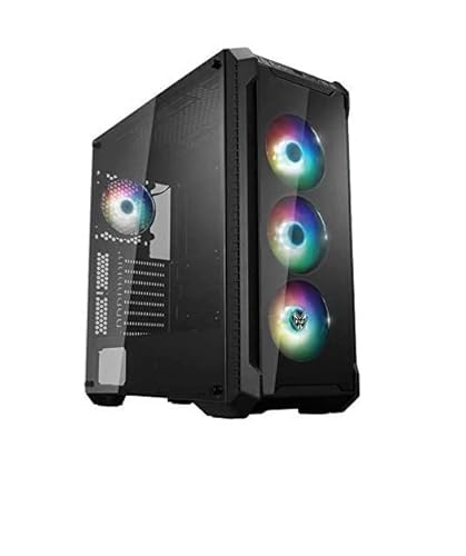 FSP E-ATX Mid Tower PC Gaming Case with 2 Tempered Glass Panels, 4 Addressable RGB Fans, ASUS & MSI Motherboard Sync (CMT520 Plus)