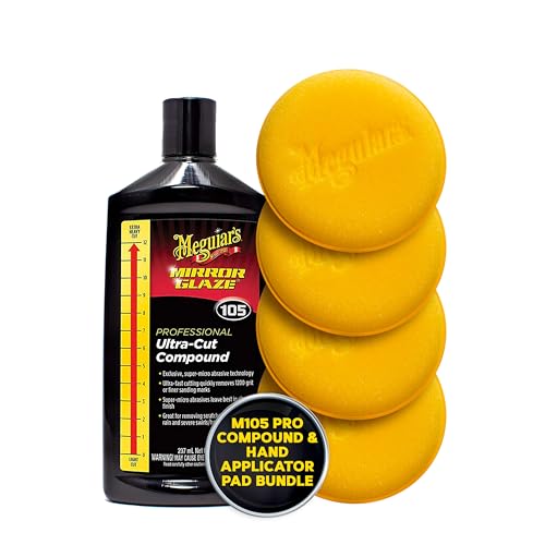 Meguiar’s Glaze and Polish Bundle, Expert Car Care to Keep Your Car’s Exterior Shiny and Defect-Free, Featuring Our 4" Foam Applicator Pads and M105 Meguiar's Mirror Glaze Ultra-Cut Compound