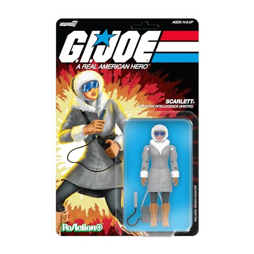 Super7 Reaction+ G.I. Joe Arctic Scarlett - 3.75" G.I. Joe Action Figure with Accessories - Classic Cartoon Collectibles and Retro Toys