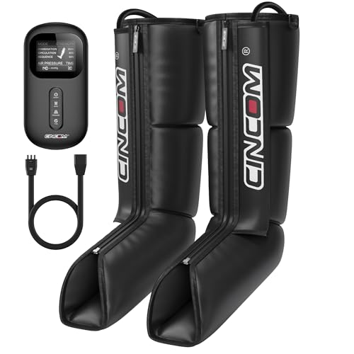 CINCOM Leg Massager for Circulation and Pain Relief, Air Compression Recovery System Helpful for Relaxation, and Athletes Recovery