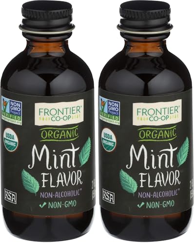 Frontier Co-op Organic Mint Flavor,2 fl oz. - For Baking and Culinary Use,(Pack of 2)