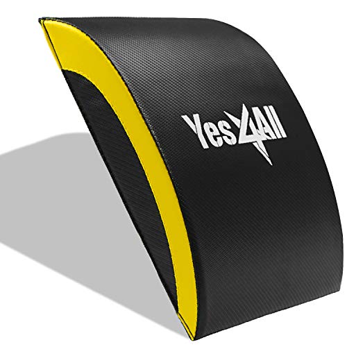 Yes4All Abdominal Exercise Pads, Foldable Ab Workout Equipment for Home Gym Core Training & Back Stretching, Sit Up Mat for Floor Exercises, Yellow
