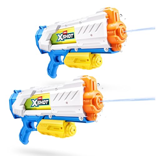 XSHOT Water Fast-Fill Medium Water Blaster (2 Pack) by ZURU, Watergun, 2 Pack X Shot Water Blaster (Fills with Water in just 1 Second!)
