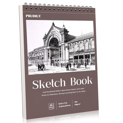 Sketch Book 8.5×11 inch, Spiral Bound Sketch Pad 50 Sheets (68lb/100gsm), Acid-Free Sketchbook for Drawing Painting Sketching, Art Paper Drawing Supplies for Teens Adults Artists Graduation Gifts
