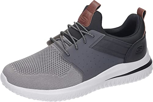 Skechers Men's Delson 3.0, Gray/Black, 8.5