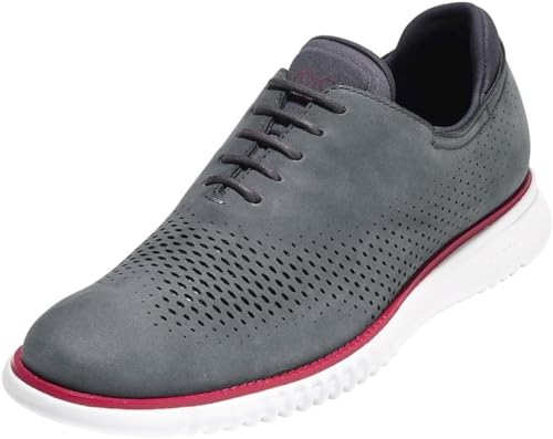 Cole Haan mens 2.zerogrand Laser Wingtip Lined Oxford, Gray Pinstripe/Optic White, 11 Wide US