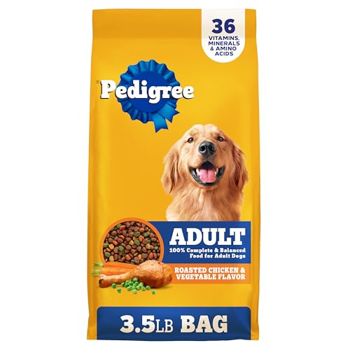 Pedigree Adult Dry Dog Food, Complete Nutrition, Roasted Chicken & Vegetable Flavor, 3.5 lb. Bag