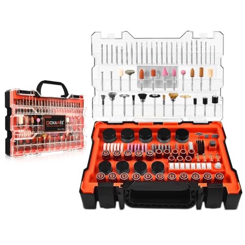 480Pcs Rotary Tool Accessories Kit, GOXAWEE 1/8 inch Shank Rotary Tool Accessory Set, Multi Purpose Universal Kit for Cutting, Drilling, Grinding, Polishing, Engraving & Sanding