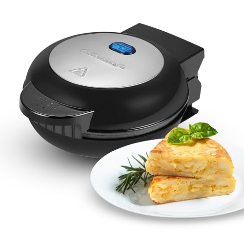 Elite Gourmet EOM123 Non-Stick Omelet, Frittata, Snack Pocket Maker, Dessert Maker, 2 Individual 5.6" Omelets, Stainless Steel