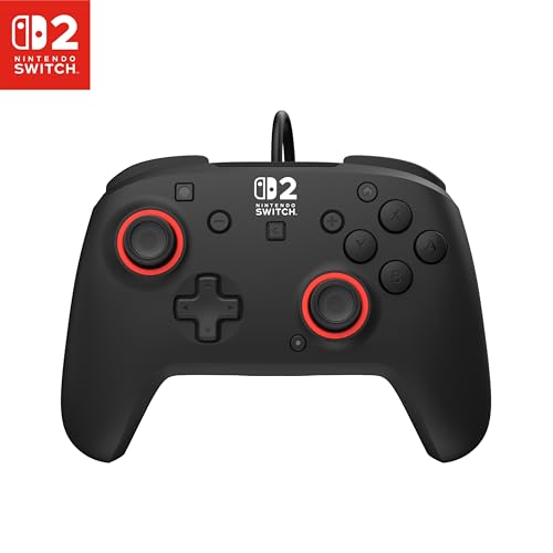 Turtle Beach Rematch Wired Gaming Controller - Officially Licensed for Nintendo Switch 2, Nintendo Switch/Switch Lite/OLED – Hall-Effect Thumbsticks, Audio Controls, Mappable Buttons – Black/Red