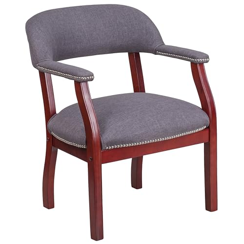Flash Furniture Diamond Gray Fabric Luxurious Conference Chair with Accent Nail Trim