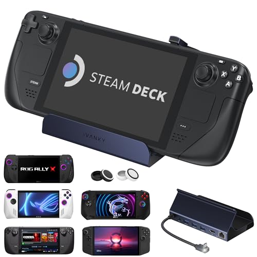 iVANKY 4K@144Hz Steam Deck Dock, 8-in-1 Docking Station for ASUS ROG Ally X/Legion Go/MSI Claw, ROG Alloy/Valve Stream Deck OLED Hub, HDMI 2.1, 1Gbps Ethernet, 3*USB-A 3.0, 100W Charge