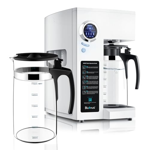Bluevua RO100ROPOT(UV) Reverse Osmosis System Countertop Water Filter, with One Extra ROPOT Replacement Carafe, Bundle