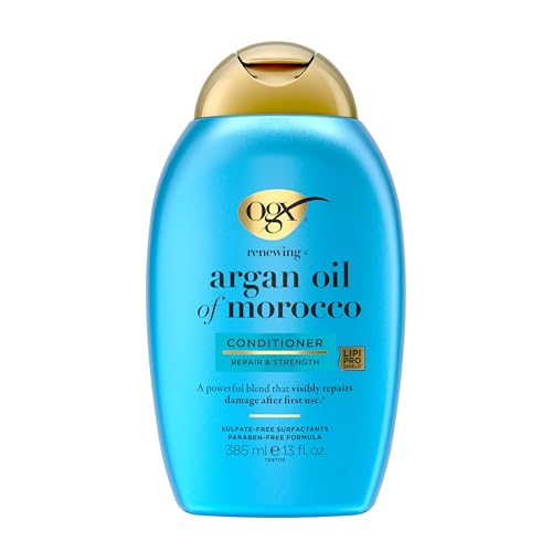 OGX Renewing + Argan Oil of Morocco Conditioner, Repair Conditioner & Argan Oil Helps Strengthen & Repair Dry, Damaged Hair, Paraben-Free, Sulfate-Free Surfactants, 13 fl. oz