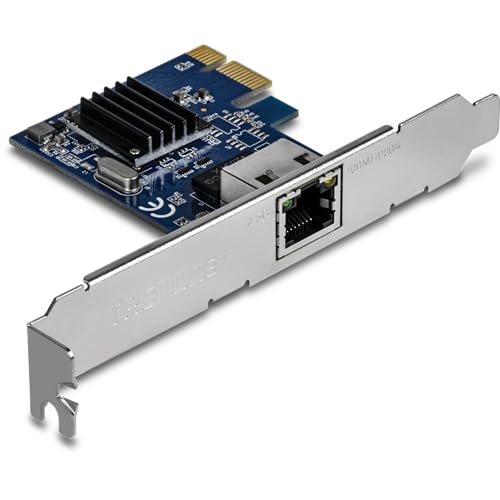TRENDnet 2.5GBase-T PCIe Network Adapter, TEG-25GECTX, Converts a PCIe 2.0 or Later Slot into a 2.5G Ethernet Port, 802.1Q VLAN Tagging, Standard & Low-Profile Brackets Included, Windows Support