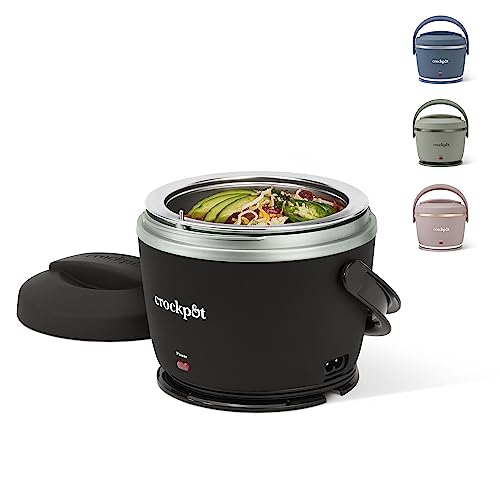 Crock-Pot Electric Lunch Box 20-Ounce Portable Food Warmer Black Licorice Perfect for Travel On-the-Go & Office Use (Pack of 4)