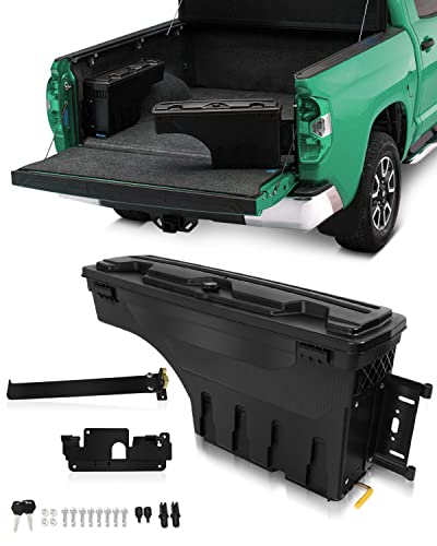 SCITOO Right Passenger Side Truck Bed Tool Box for Chevrolet Silverado 2008-2019 for GMC Sierra 2008-2019,Multi-Compartment Dividers Organized Storage,Heavy Duty & No-Drill Installation