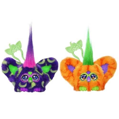 Furby Furblets 2 Pack of Fall Edition Mini Friends Trick-Ee & Boo-Kin, Electronic Plush Toys, Multicolor, Back to School Gifts, Ages 6+ (Amazon Exclusive)