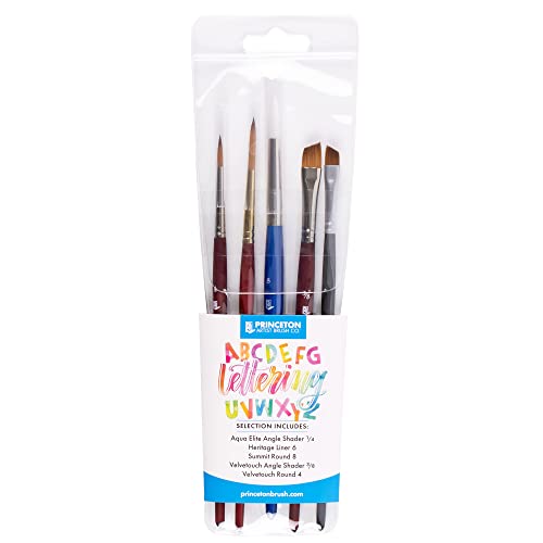Princeton Lettering Brush Set, 5 Piece, 1 Count