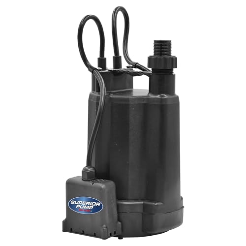Superior Pump 91246 1800GPH Thermoplastic Automatic Utility Pump, 1/4 HP