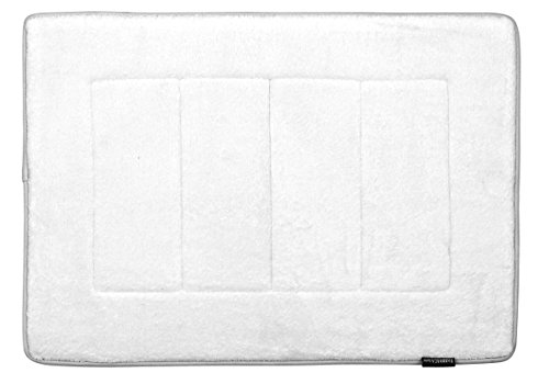 FABBRICA Home Ultra-Soft Extra-Thick Memory Foam Bath Mat (17 in x 24 in, Ivory)