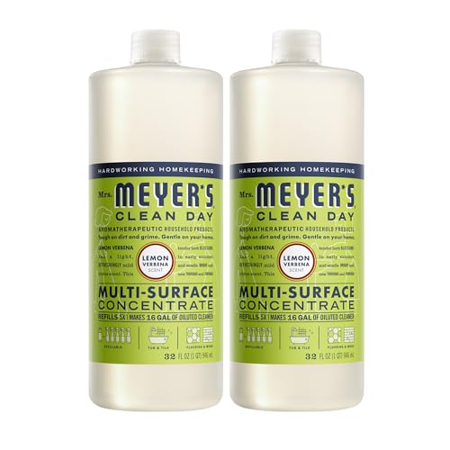 MRS. MEYER'S CLEAN DAY Multi-Surface Everyday Concentrate, Lemon Verbena Scent, 32 Fl Oz Bottle - 2 Pack