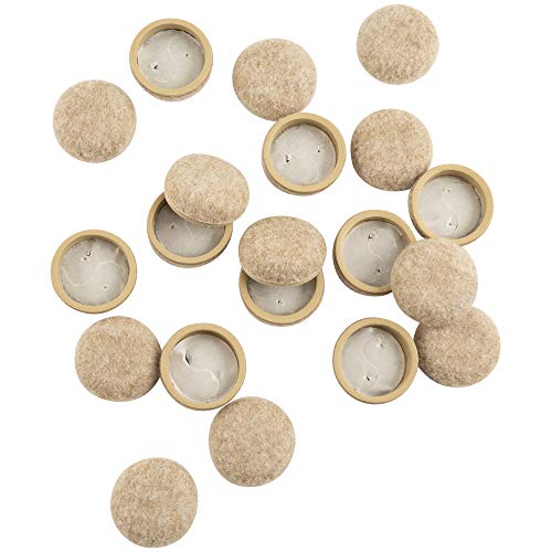 Super Sliders Secure Grip Formed Felt Movers for Furniture to Protect Hard Surfaces, 1.25", Beige (20 Pack)