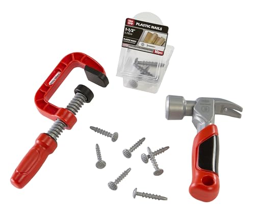 Little Tikes Creative Construction Hammer & Nail Set with 5 Accessories, Pretend Play Construction Set, for Boys and Girls Ages 3+ Years