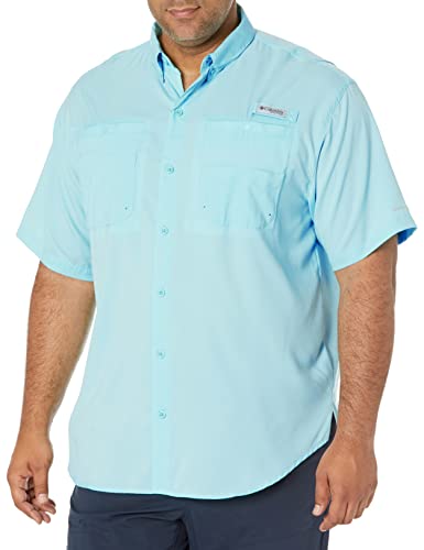 Columbia Mens PFG Tamiami II Short Sleeve Fishing Shirt, Gulf Stream, X-Large