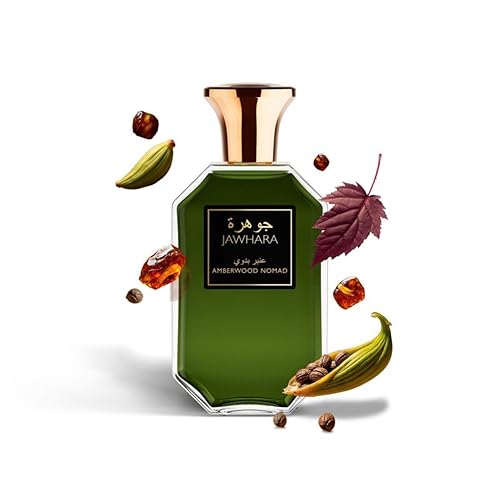 Jawhara Amberwood Nomad | Ambery Fougere Eau de Parfum 3.3 fl oz | Notes of Cardamom, Leather, Cedarwood, and Rich Amber | Long Lasting | Everyday Wear | TSA Compliant | Spicy Fragrance for Men