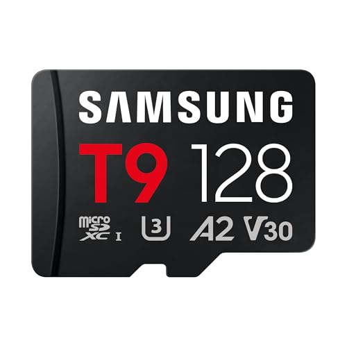 Samsung microSDXC T9 128GB, Read/Write Speeds Up to 200/130 MB/s, Made for Avid Gamers & Professional Creators (MB-MH128T/AM)