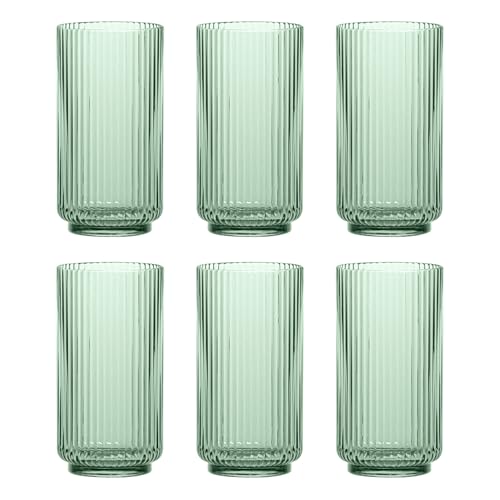 Abode Homewares TarHong Mesa Premium Plastic Drinkware Jumbo Beverage, 22 Ounce, Sage Green, Set of 6