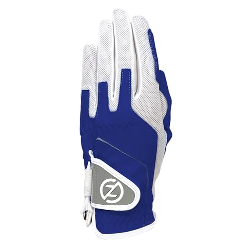 Zero Friction Women's Compression-Fit Synthetic Golf Gloves, Universal Fit, Blue