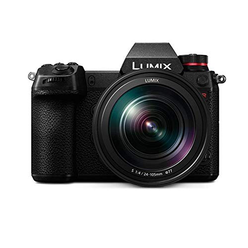 Panasonic LUMIX S1R Full Frame Mirrorless Camera with 47.3MP MOS High Resolution Sensor, 24-105mm F4 L-Mount S Series Lens, 4K HDR Video and 3.2” LCD - DC-S1RMK Black