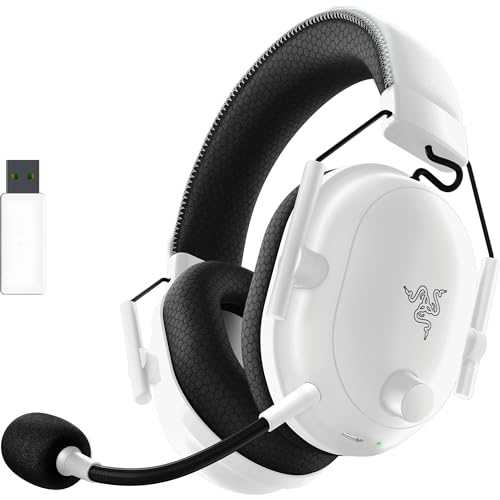 Razer BlackShark V2 Pro Wireless Gaming Headset: Super Wideband Mic - Pro Tuned FPS Profiles - 50mm Drivers - Plush Noise Isolating Earcups - 70 Hr Battery - Bluetooth - for PC, PS5, Switch 2 - White