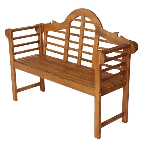 JONATHAN Y BNH103A Lutyens 51.2" 3-Seat Arched 600-Lbs Support Acacia Wood Outdoor Garden Patio Bench for Garden, Lawn, Backyard, Pool, Deck, Beach, Firepit, Teak